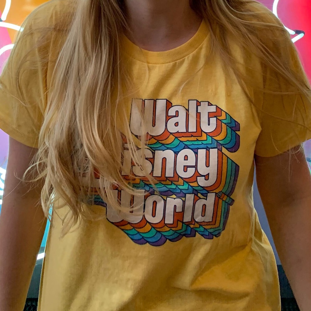 retro yellow disney tee